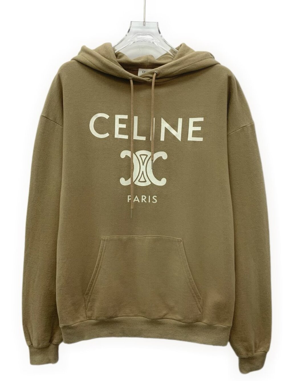 J30651 Celine brown green logo Arc de Triomphe print sweatshirt S size 99 new
